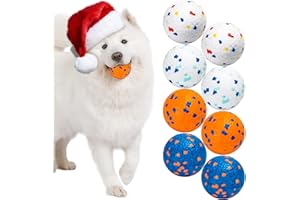 Nobleza Dog Ball Toy Tennis Bouncying Training Balls, 2.75" Aggressive Chewer Teething Durable Floating Dog Tennis Balls, Interactive Dog Popcorn Ball for Medium Small Pet Puppy, 8 PCS