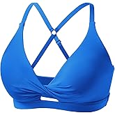 ULTREAGLE Padded Sports Bras for Women - Strappy Sports Bra Workout Tops for Women Twist Front Gym Tops