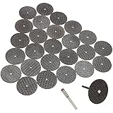 Fiberglass Reinforced Cut-off Wheels Discs Kit 1 1/4 inch Diameter 25 Pieces + 2 Mandrel For Dremel Rotary Tool 426 426b Comp