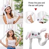 CICILIAYA White Moving Ear Rabbit Hat Unisex Children Adult Plush Fun Cosplay view 2