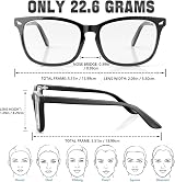COOLOO Blue Light Blocking Glasses Anti Glare TR90 Lightweight Fashion view 3
