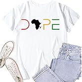 SUWATOIN Womens Black Pride Shirts Black History Month T-Shirt Juneteenth Tee African American Melanin Short Sleeve
