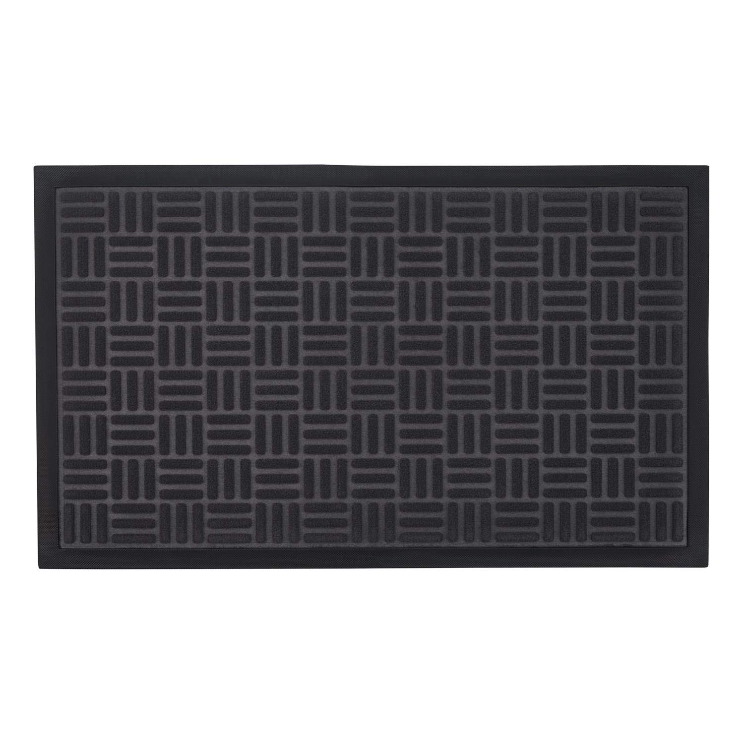 Vinsani® Front Door, Outdoor Anti Slip Entrance Mat Dark Grey 45 x 75cm - Waterproof & Washable Heavy-Duty Dirt Trapper Non-Slip Carpet for Doorstep, Hallway, Entry, Kitchen, Bedroom