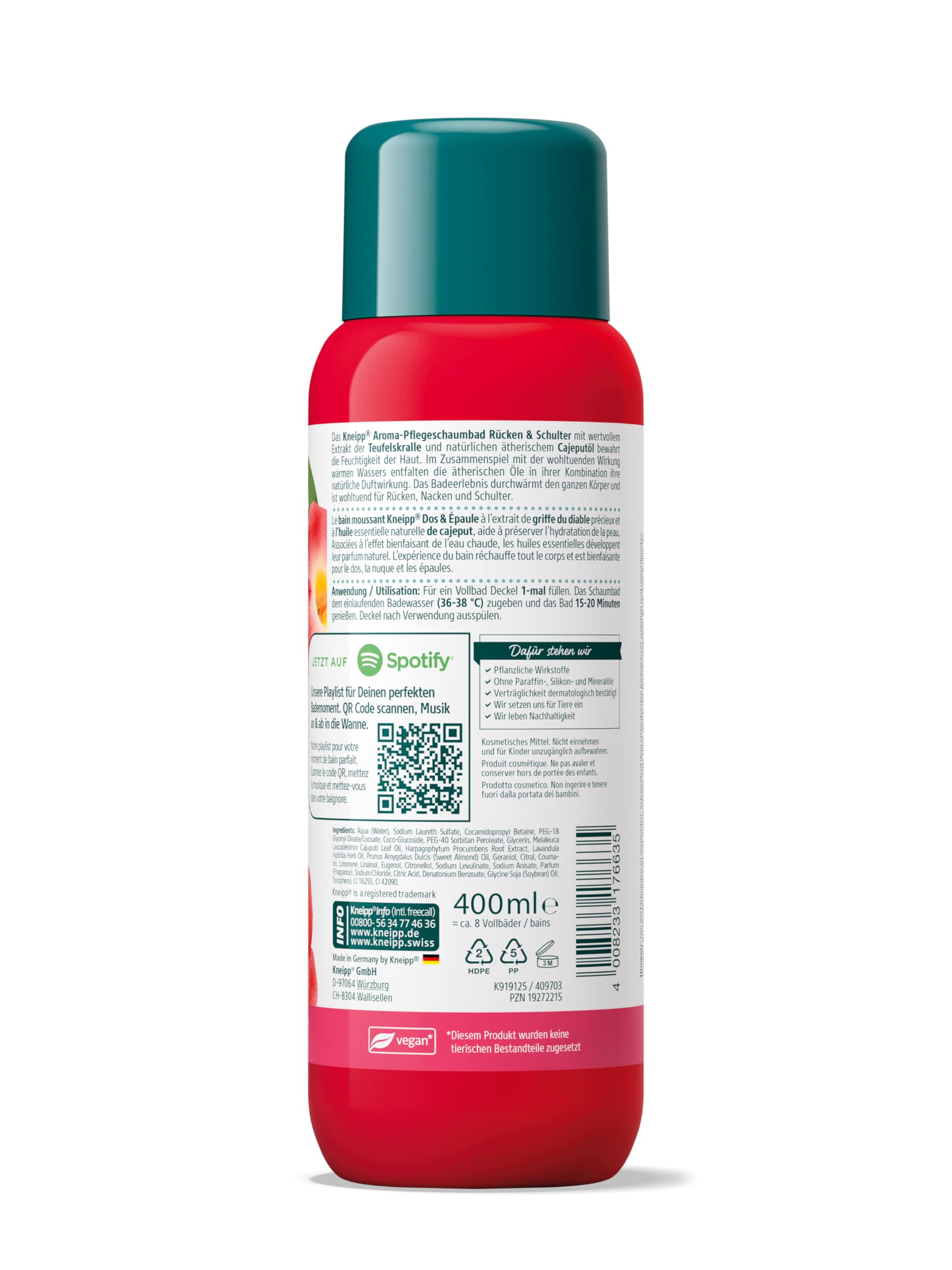 Kneipp Aroma-Pflegeschaumbad Rücken & Schulter - Wohltuend für Rücken, Nacken und Schulter - Rezeptur ohne Mikroplastik - 400ml 2