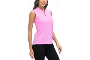 MoFiz Women's Quarter Zip Quick Dry Lightweight Sleeveless Golf Polo Shirts