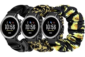 Puhuite Compatible with 16mm 18mm 20mm 22mm Watch Bands,Soft Cute Printed Elastic Cloth Wristband Quick Release Band Scrunchie Wristbands Replacement for Women