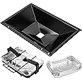Uniflasy 99250 Grease Tray with Catch Pan for Weber Spirit E-310/E-320/SP-320 Series (2007-2012) Genesis Silver B/C Genesis 1000/2000/3000 Genesis Gold B/C with 10pack Aluminum Liner for Weber 7515