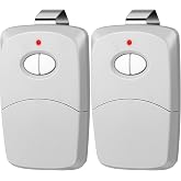 Kingdder 2 Pcs 2 Button Gate Opener Compatible with Linear Multicode, Grey | 10 Dip Switch 300mhz, Compatible with 3089 3060 3070 3083, Garage Door Remote, Control 2 Different Doors Simultaneously