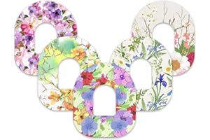 funpatch Omnipod 5 Adhesive Patch 20 Pack Waterproof Omnipod 5 Overpatches Pre-Cut Omni Pod 5 Patch Latex-Free & Hypoallergenic Long Stay for 7 Days, Floral Pattern