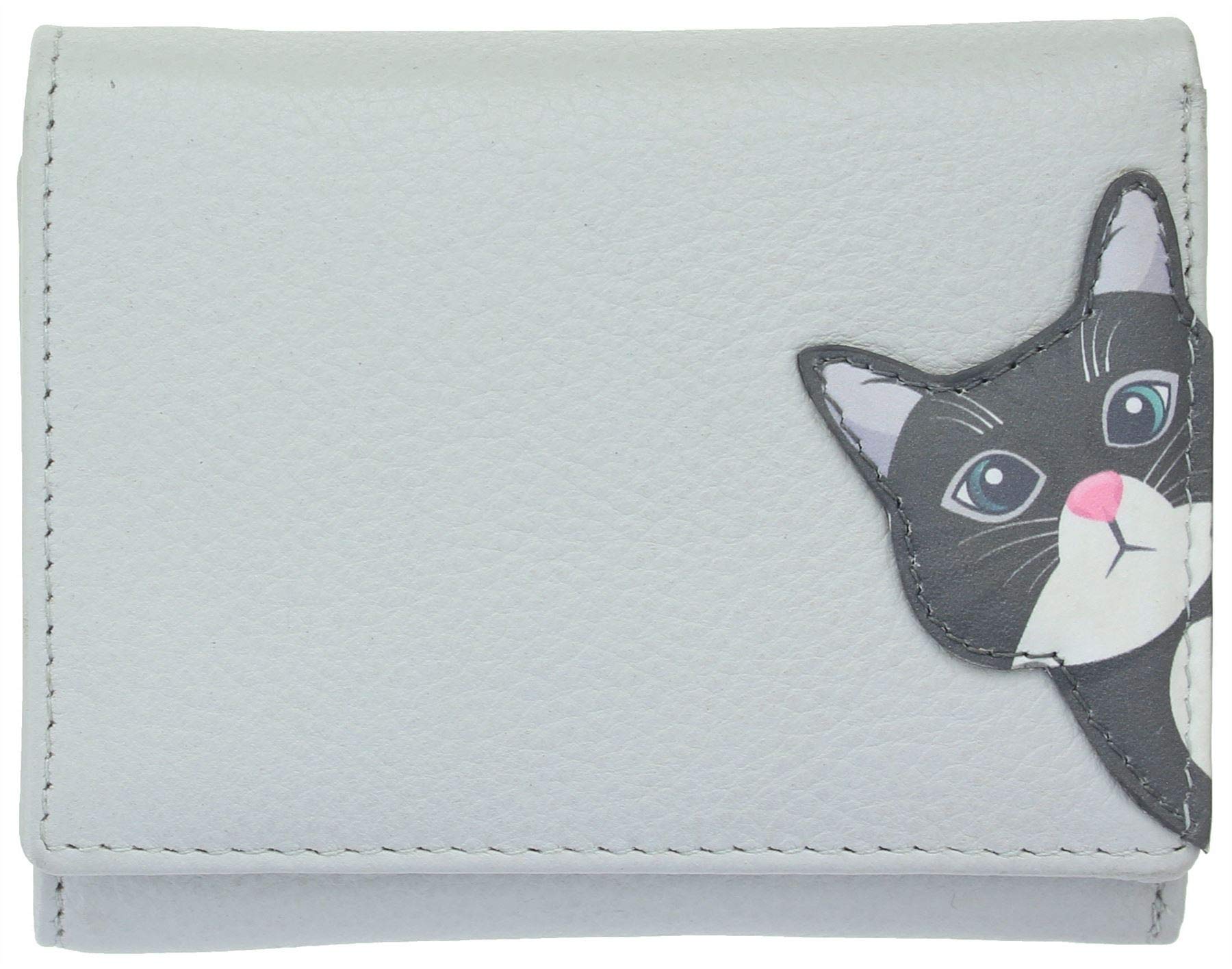 Mala Leather Cleo the Cat Collection Small Leather Purse RFID Blocking 3533_50 Grey