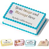 Create Your Own 1/4 Sheet - 10.5&rsquo; x 8&rsquo;&rsquo; Icing Toppers - Personalized Cake Images for Birthday Wedding Graduation Special occasion - Customized Cake Topper - No Known Allergens