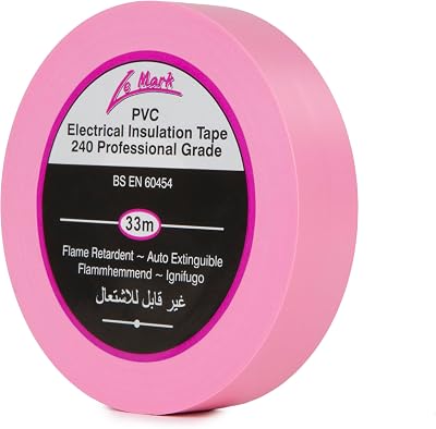 Le Mark Pink PVC Electrical Insulation Tape 33m x 19mm Flame Retardant