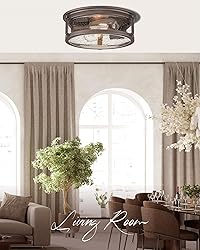 FOITTON 2Pack Industrial Flush Mount Light