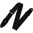Levy's Leathers MC8-BLK 2" cotton guitar strap with suede ends and tri-glide adjustment. Adjustable to 58"; Black