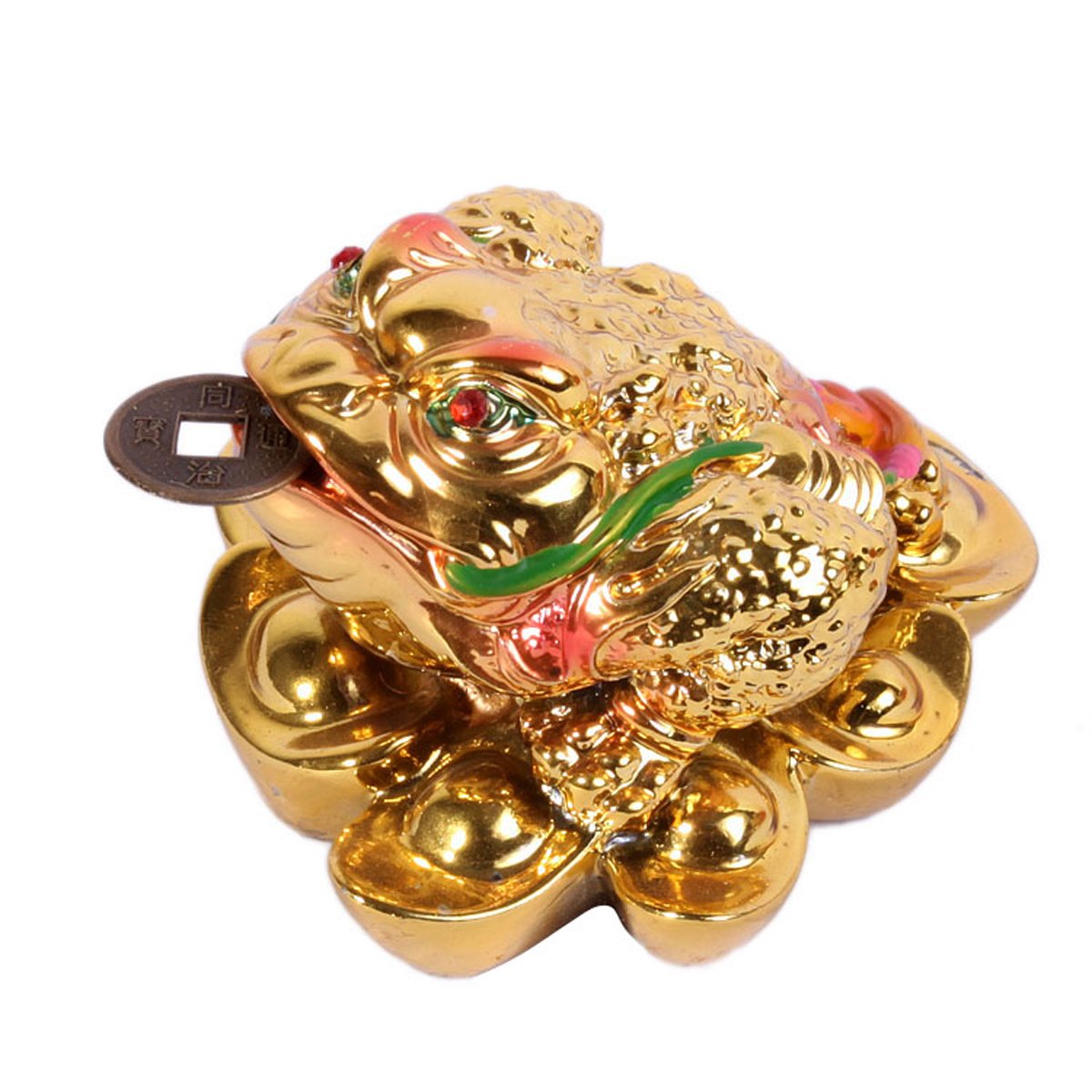 Feng Shui Enhanncer - Golden Fortune Money Frog Toad+Free Mxsabrina Red String Bracelet