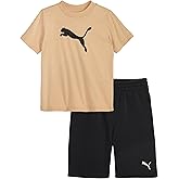 PUMA boys 2 Piece Set, Short Sleeve Crewneck T-shirt & Matching Short