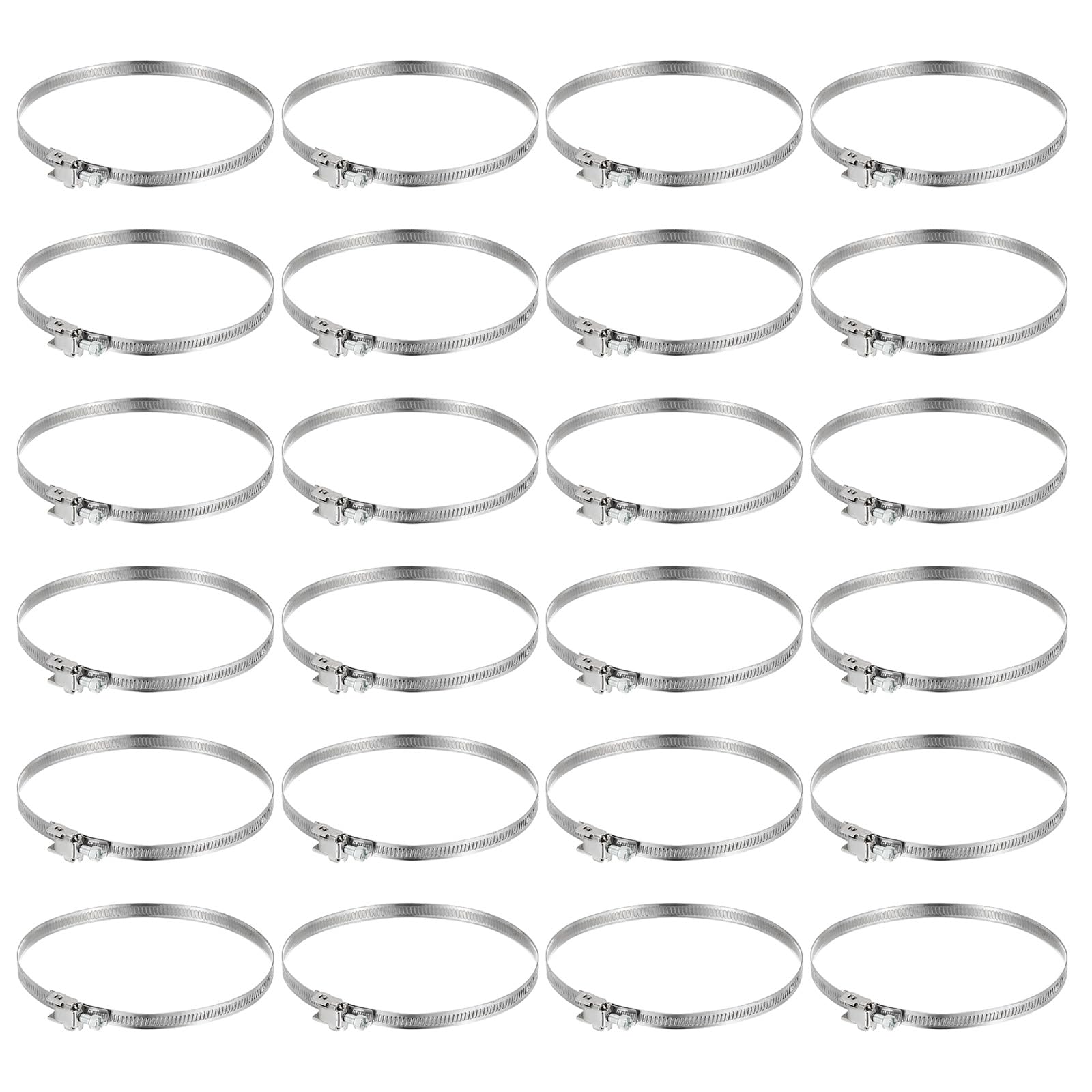 PATIKIL 5 Inch Adjustable Pipe Hose Clamp, 40 Pack Stainless Steel Air Ducting Clamp Worm Gear Drive Hose Clamps Pipe Clamp for Ventilation Duct (50mm-135mm)