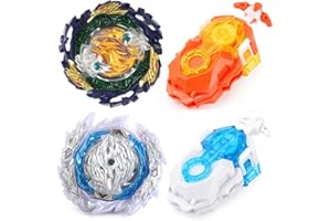 OWENKELNG Bey Burst Gyro Toy Set Metal Fusion Attack Top Grip Toy Blade Set Game 2 Top Burst Gyros 2 Two-Way Launcher Great Birthday Gift for Boys Children Kids 6 8 10+