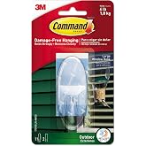 Command Large Wall Hooks, Clear, Damage Free Decorating, 1 Hook and 2 Command Strips