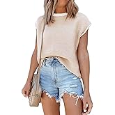 Disamer Cap Sleeve Knit Sweater Tops Sleeveless Vest 2026 Spring Clothes Oversized Summer Tank Trendy Short Sleeve T Shirts