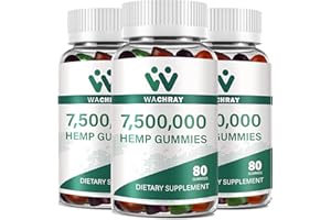 WACHRAY Organic Hemp Gummies High Potency for Pain Sleep Anxiety Advanced Extra Strength Edible Pure Hemp Oil Extract Relaxing Gummy Low Sugar (3-Pack)