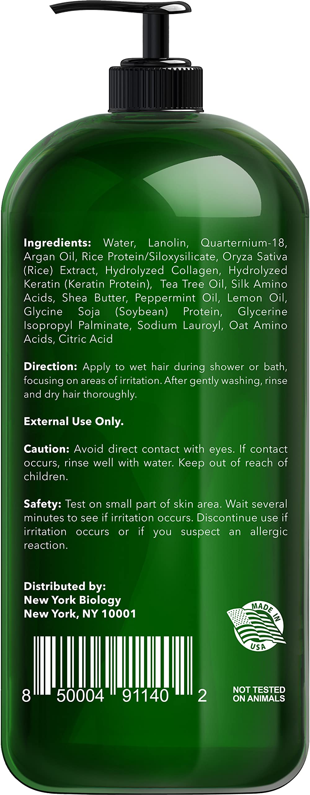 New York Biology Tea Tree Conditioner with Coconut Hair Mask for Hair Growth and Volume - Relief for Dandruff and Dry Itchy Scalp - Moisturizing and Deep Conditioning Dry Hair Treatment
