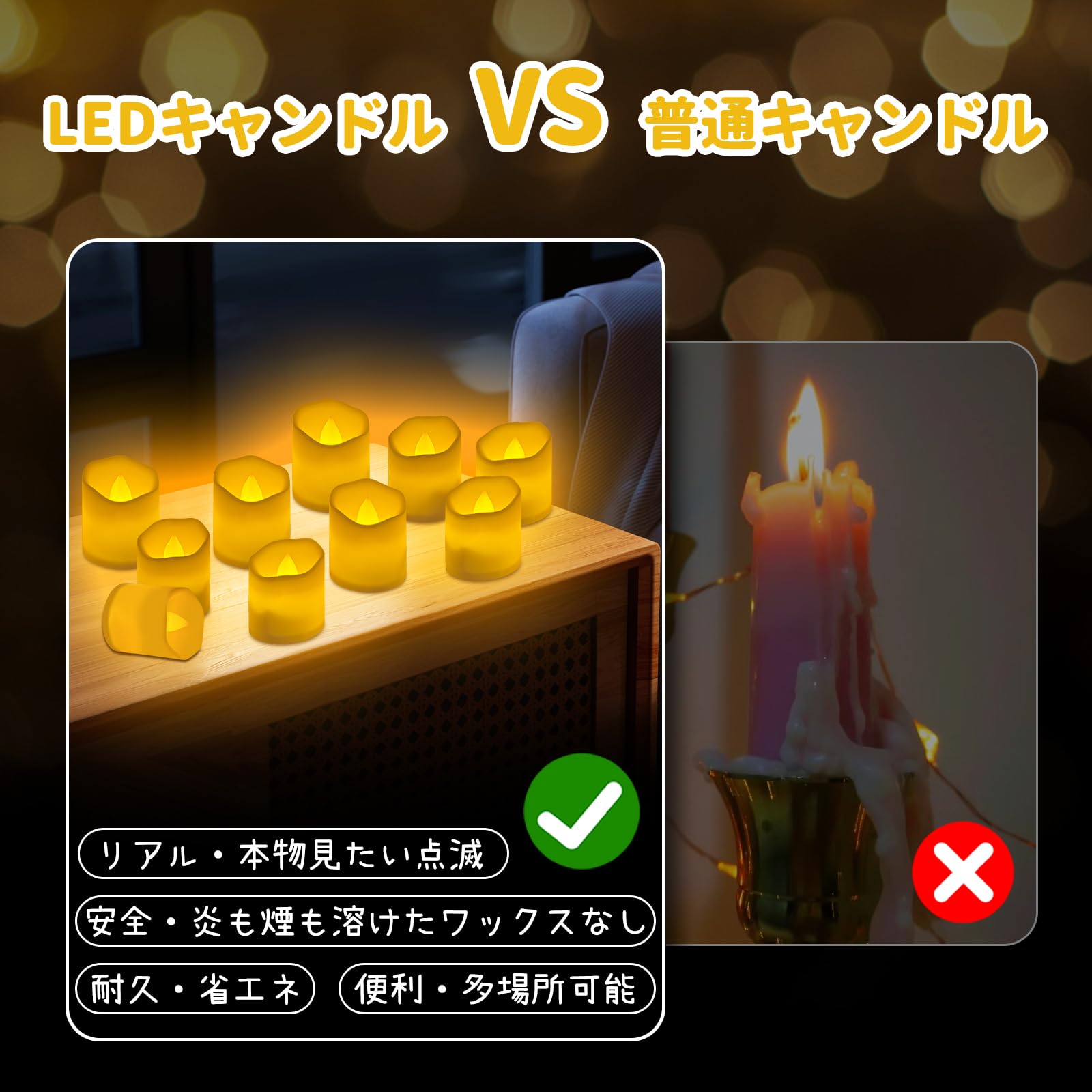 Ddomijoy 24pcs Flickering Flames Flickering Warm White LED Candles Battery Candles Warm White Tea Light Wave Unscented Safe for Bon Festival Halloween Christmas Party Wedding Birthday Room Indoor