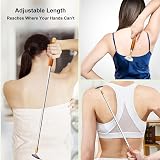 Azymi Telescopic Back Scratcher Wooden Handle Steel Claw Massager view 6