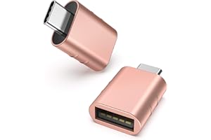 Syntech [2 Pack USB Male to USB3 Female Adapter Compatible with iPhone 17 Pro Max iMac iPad mini/Pro 2023 Pro MacBook Air 2024 and Other Type C Devices, Rose Gold