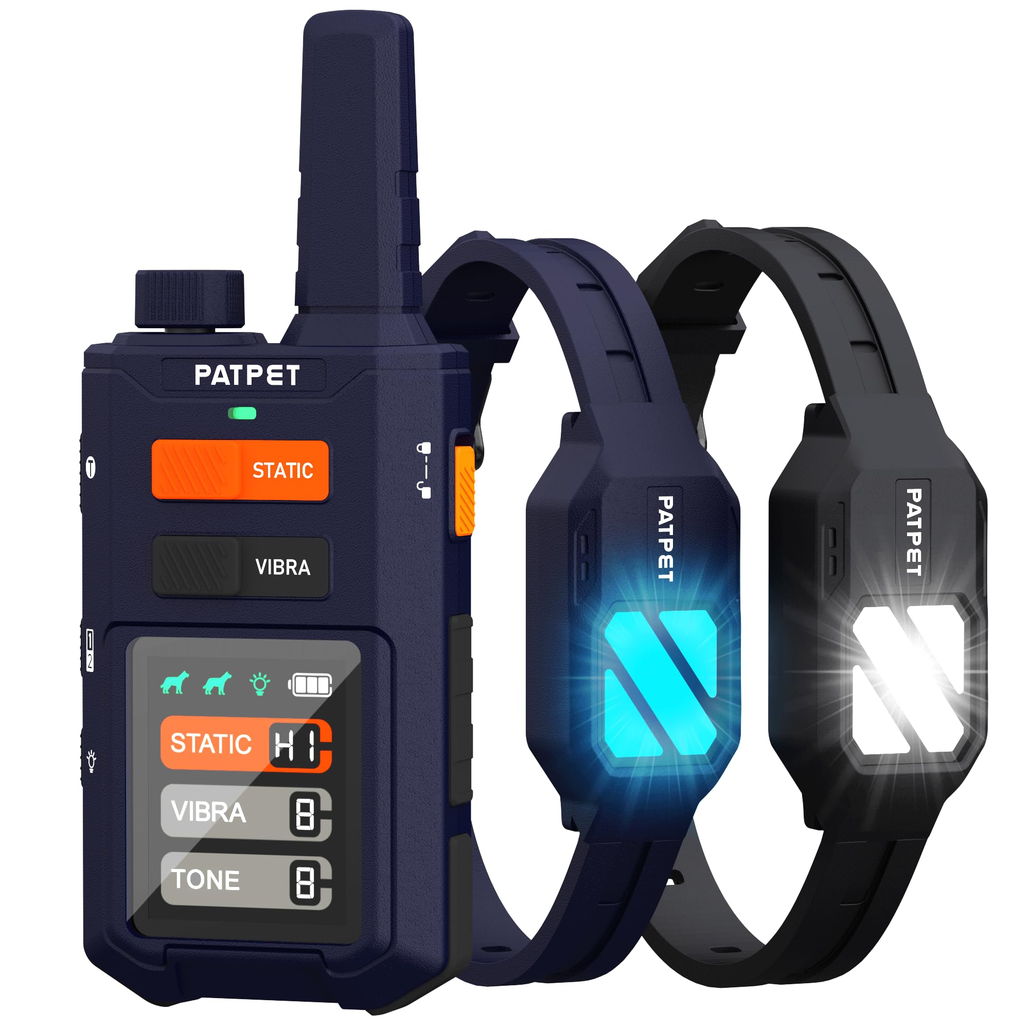 Photo 1 of PATPET Dog Training Collar with Remote, 4200Ft E-Collar with LED Light, 3 Training Modes Beep, Vibration, Static, Rechargeable Electric Collar for Medium Large Dogs