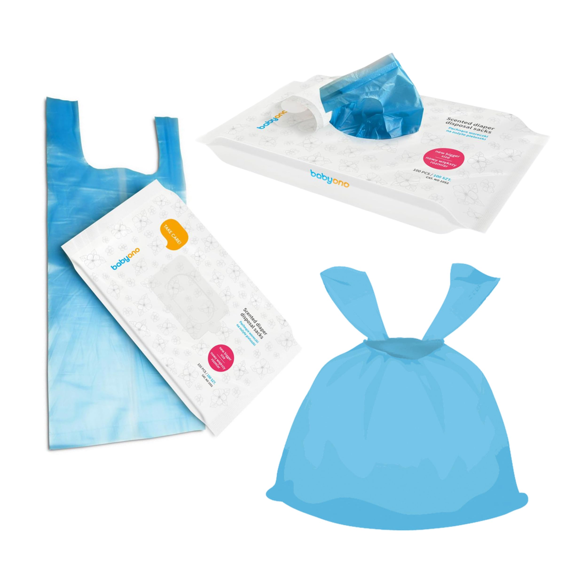 Scented Disposable Baby Nappy Diaper Sacks Hygienic Fragranced Tie Handle Pet Waste Bags