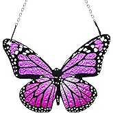 Zedesey Butterfly Stained Glass Window Hanging Purple Butterfly Suncatcher, Butterfly Ornaments Gift for Mom, Women, Mother's Day
