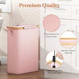 Lifewit 50L Slim Laundry Basket with Lid Pink Narrow Folding 4 Rods view 7