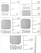 QWORK Glass Beakers Set of 5 25ml 50ml 100ml 250ml 500ml Borosilicate view 4