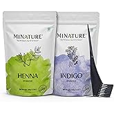 Mi Nature Hair Dye DIY Combo | Henna & Indigo Powder with Applicator |From Pure Dried Leaves| Sourced from Rajasthan for Black or Brown Colour |100G (EACH)(Pack of 2)