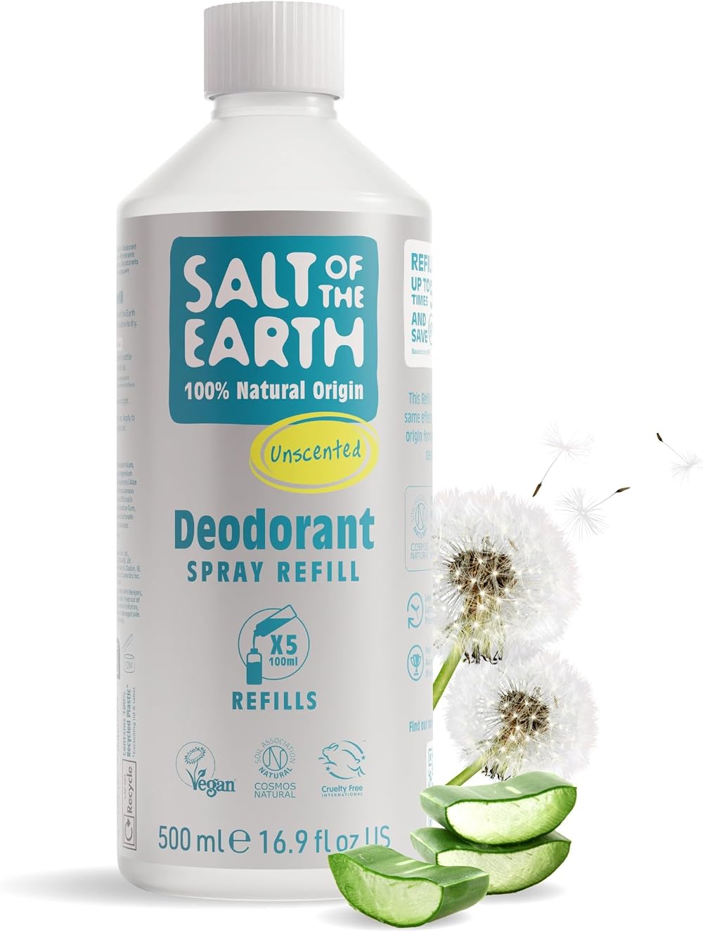 Salt Of The Earth Natural Deodorant Spray Refill Unscented 500ml