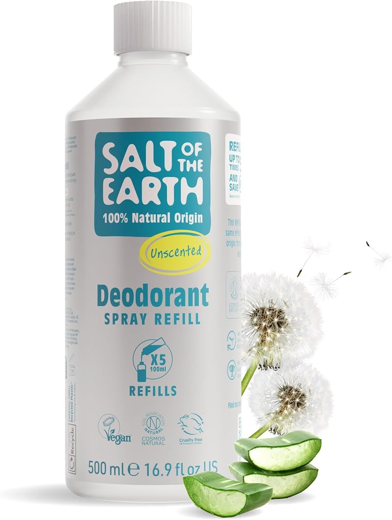Salt Of The Earth Natural Deodorant Spray Refill Unscented 500ml