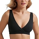 CRZ YOGA Butterluxe Maternity V Neck Nursing Bras - Wireless Sleep Breastfeeding Lounge Womens Pregnancy Bralette Comfy