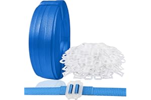 NEWANRAN Plastic Packaging Banding Strapping Kit, 1/2" x 500' Polypropylene Straps & 100 Buckles, Blue