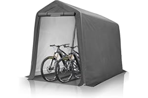 GARTOO 6' x 7' Outdoor Storage Shelter Shed- Heavy Duty Storage Tent with Roll-up Ventilated Windows, Portable Garage Storage shed for Bike, ATV, Motorcycle Shelter, Gray