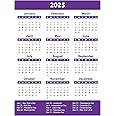 2025 Full Yearly Calendar Magnet by DCM Solutions (Purple, 4.5"W x 6"H)