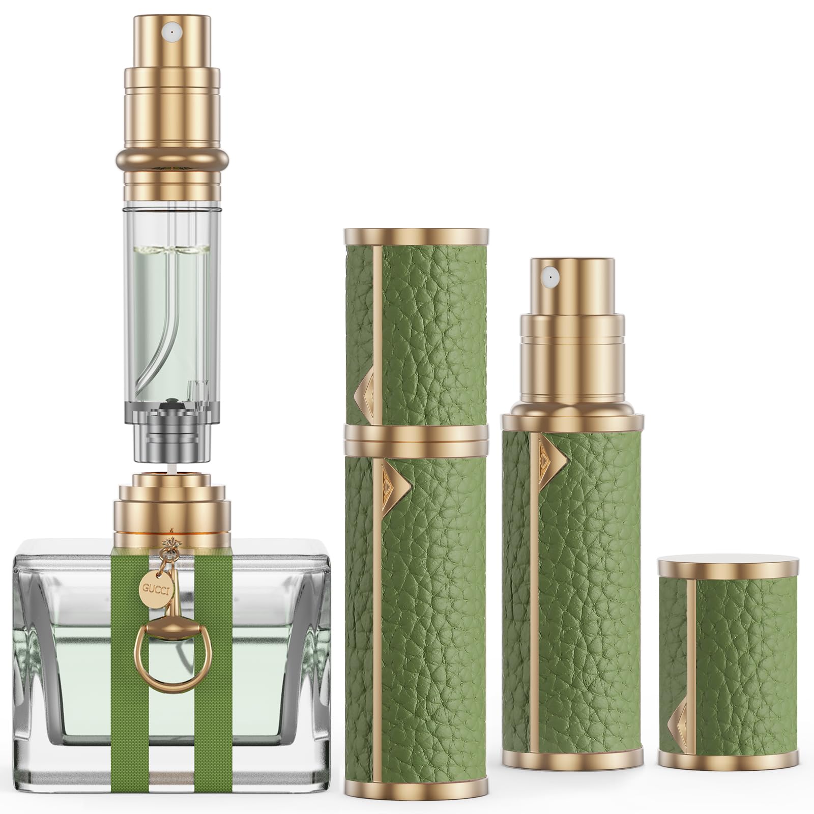 Photo 1 of kuangre Travel Refillable Perfume Bottle, Leak-proof 5ml Atomizer, Portable Luxurious Pocket Perfume Dispenser Pump Transfer Tool for Women Men Travel Accessories.