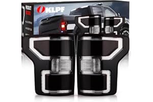 OKLPF Rear Brake Smoked Tail Light Compatible With 2018 2019 2020 Ford F150 F-150 Replace JL3Z13405H,Replace Smoke Black Tail