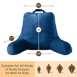 Sasttie Reading Pillow for Bed, Velvet Back Support