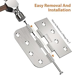 AmzGod 24 Pack Brushed Nickel Door Hinges, 4 Inch