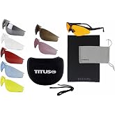 TITUS Professional Multi Lens Interchangeable Range Set Safety Glasses | ANSI &amp; CE Approved Eye Protection &amp; Vision Enhancing UV400 Shatterproof Optical Grade Polycarbonate Lenses