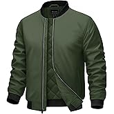 Cotrasen Men's Bomber Jacket Fall Winter Warm Windbreaker Full Zip Windproof Casual Padded Coats