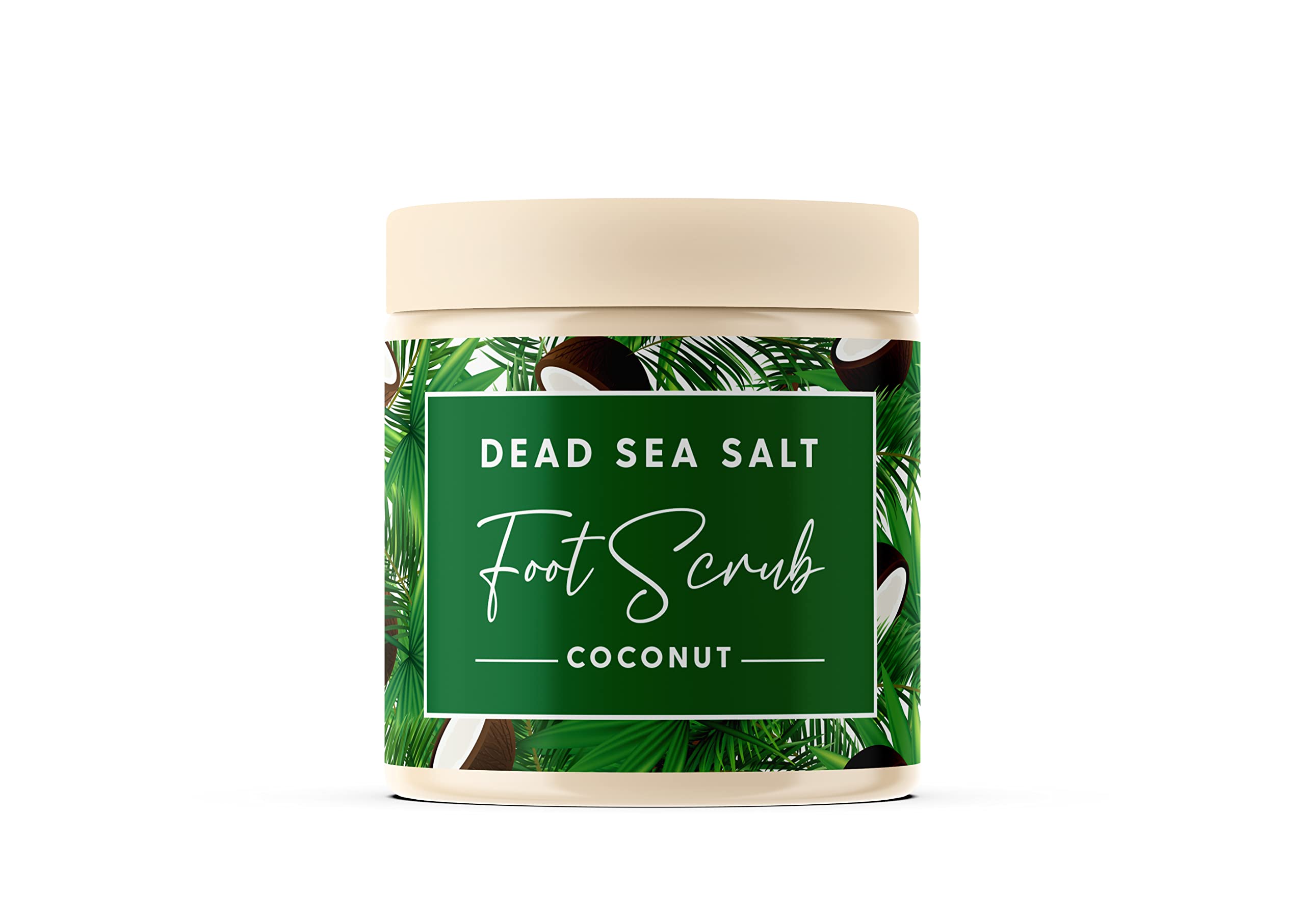 CalmGenix Dead Sea Salts Exfoliating Foot Scrub with Coconut Oil | Natural Foot Exfoliator | Cracked Heel Feet Hard Skin Remover | Foot Moisuriser - Dead Sea Salt Scrub For Home Foot Spa