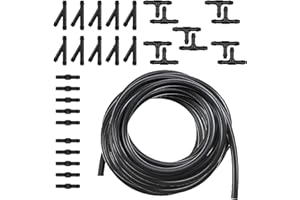 Slykew 30 PCS Car Windshield Washer Hose Kit, 13Ft Rubber Washer Hose, 30 PCS Vehicle Hose Connectors for Pump and Nozzles, Universal Automotive Windshield Wash Accessories for Truck SUV (Black)