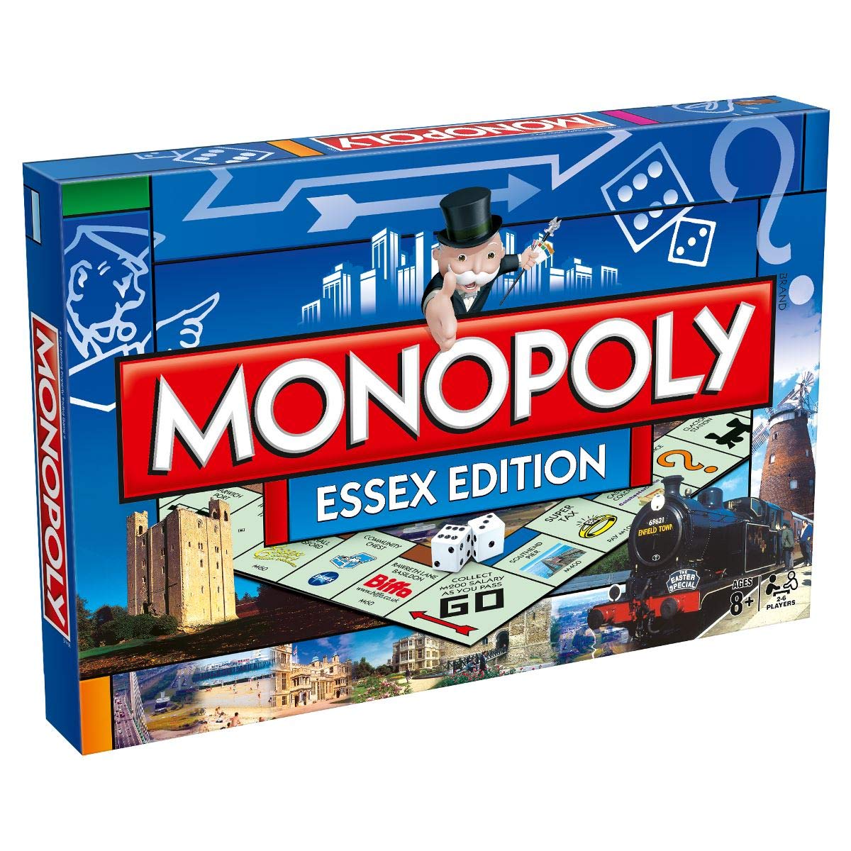 Winning Moves Essex Monopoly Board Game, Advance to Southend Pier, Mountfitchet Castle, Stansted, Chelmsford and trade your way to success, gift for ages 8 plus